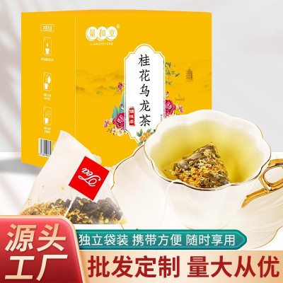 量和堂桂花乌龙茶独立三角包礼盒茶叶生产厂家代加工批发一件代发