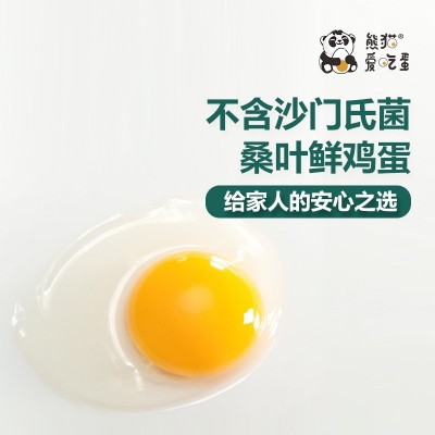 新鲜桑叶鸡蛋孕妇儿童无菌可生食高钙富硒熊猫爱吃蛋礼品108枚包