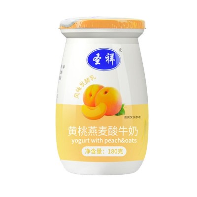 老北京酸奶180g*12瓶装整箱批发黄桃燕麦老酸奶 低温酸牛奶发酵乳